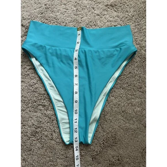 Aerie Teal High Cut Cheeky Bikini Bottom Like new  - Medium - Picture 3 of 6